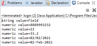 Desired console output